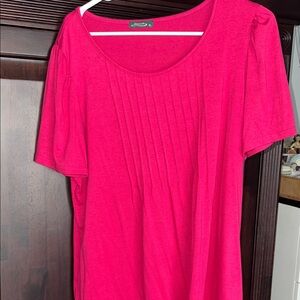 Vibrant Pink Short Sleeve Women's Top